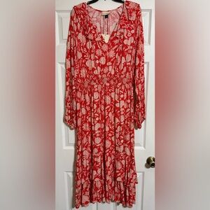 Universal Thread Red and White Floral Dress